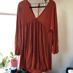 Mango Casual Burnt Orange Flowy Dress
